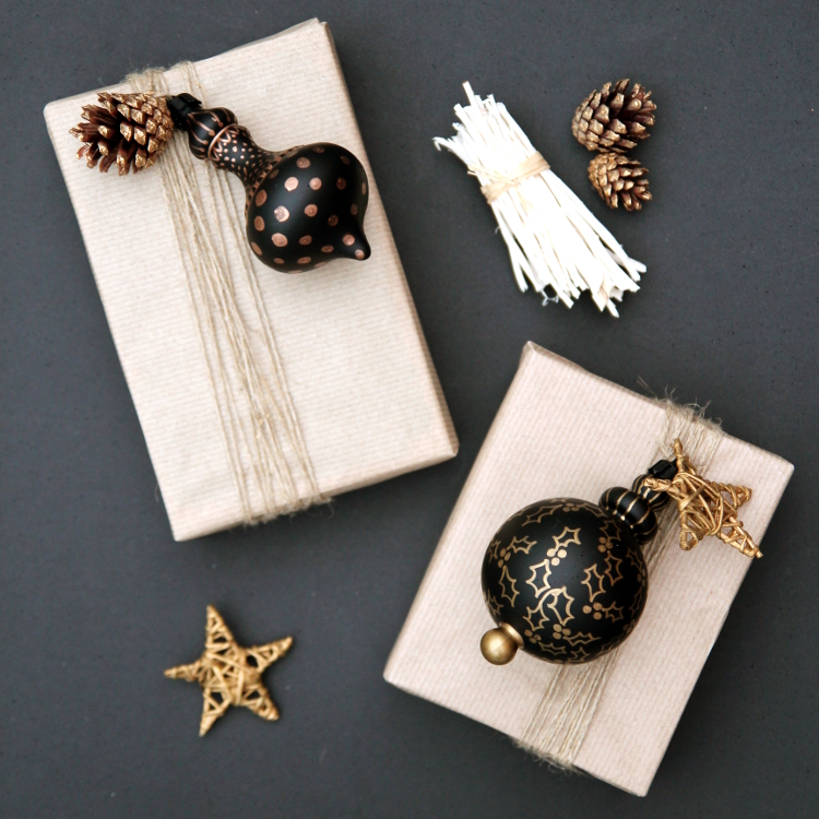 DIY DECORATED ORNAMENT GIFT TOPPERS