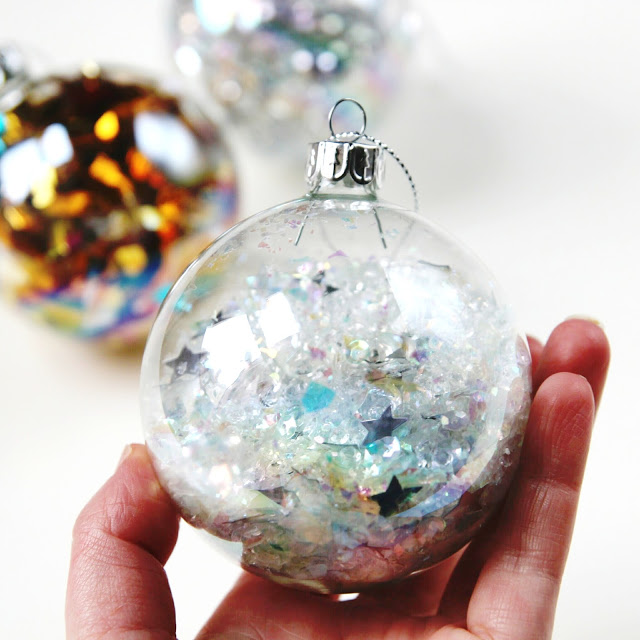 Diy Sequin Filled Christmas  Baubles