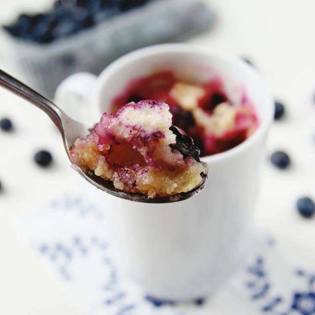 Quick and Easy Microwave Blueberry Muffin Mug Cake