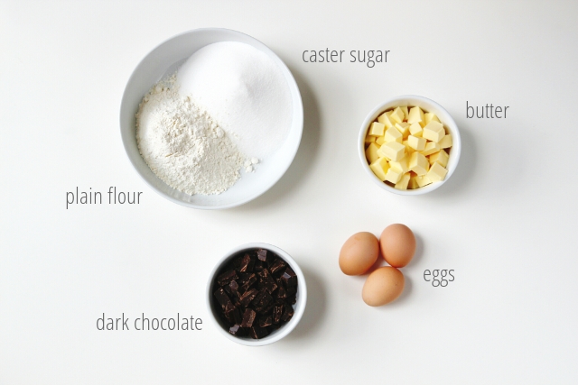 Ingredients for The Best Ever Chocolate Fudge Brownies