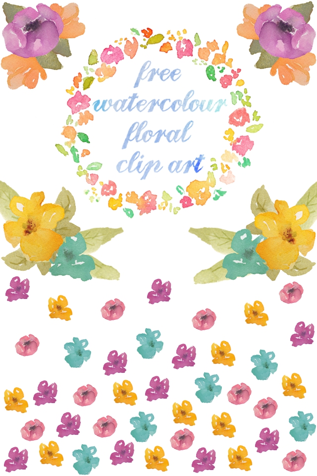 Free Watercolour Floral Clip Art.