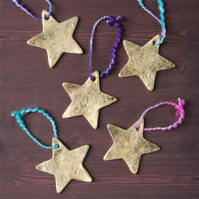 Make your own Diy Gold Clay Star Decorations.