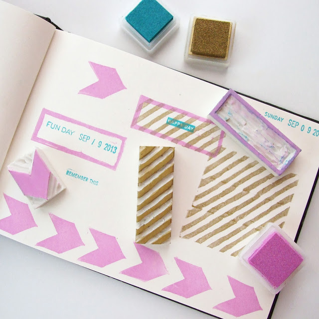 Make your own custom stamps using erasers