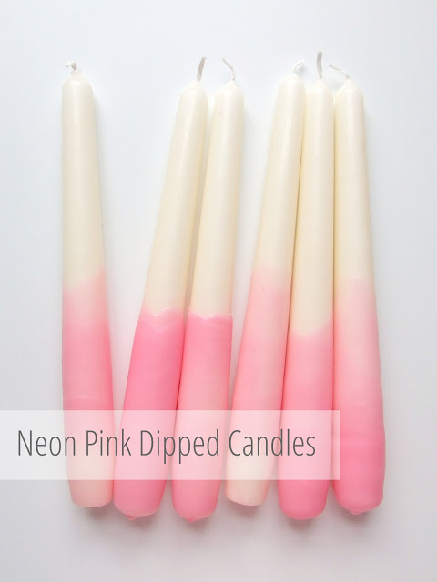 Diy neon pink dipped candles - gathering beauty