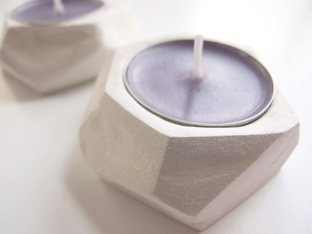 Diy Faceted Clay Tea Light Holders