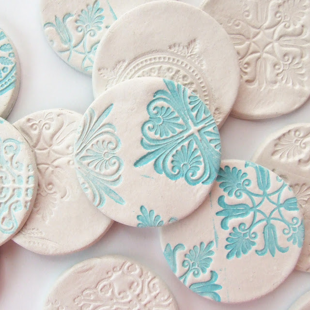 Stamped Clay Magnets - made from air drying clay - Gathering Beauty