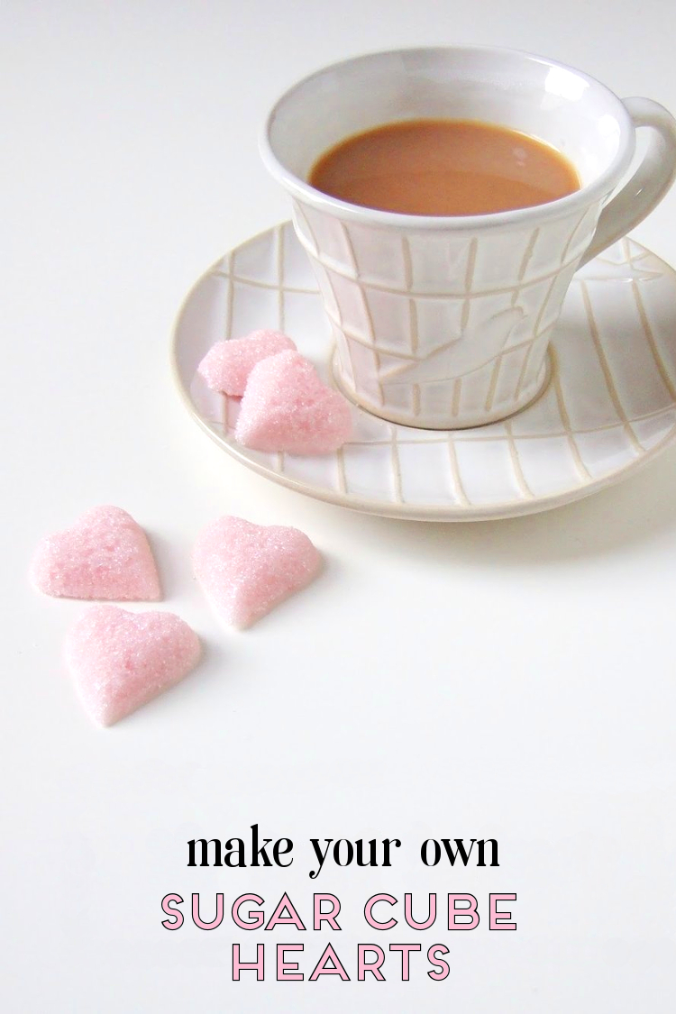 How to make pink sugar cube hearts for Valentineâ€™s Day #diy #crafts #valentine #valentinesday #valentinescrafts #sugar #sugarcubes #gatheringbeauty