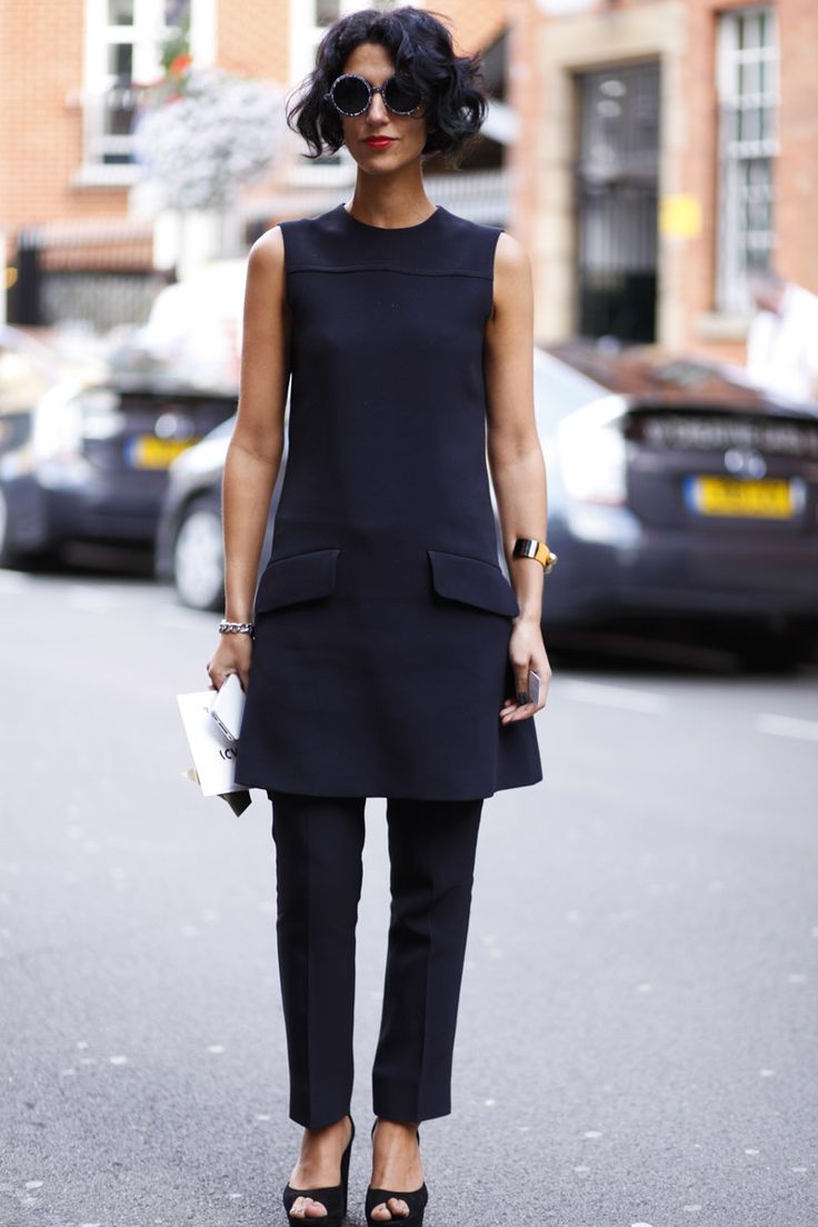 Simple, classic and elegant this tunic dress is as at ease over a pair of well tailored black pants as it is on its own. Image via Vogue UK.