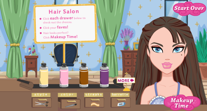 polly pocket hair salon game