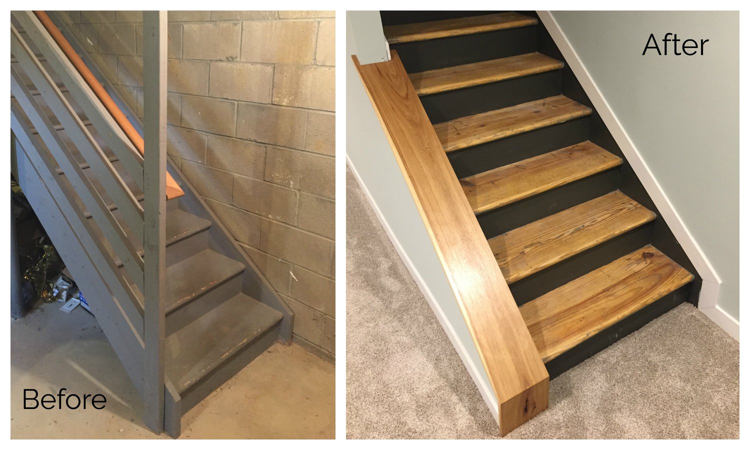 Staircase Remodel DIY Basement Stair Transformation Revival