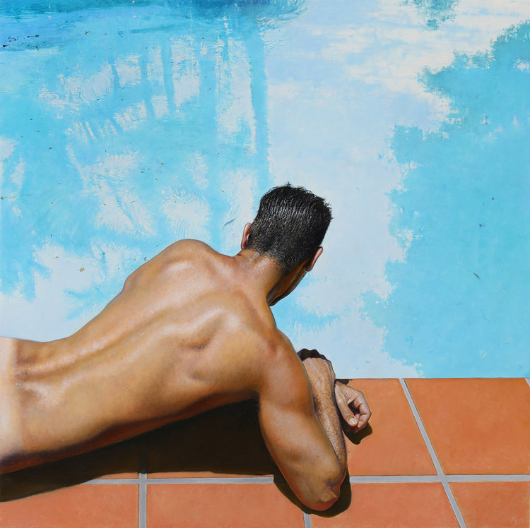  Michael Zavros,  Narcissus , 2016, oil on board, 30.5 x 30.5 cm 