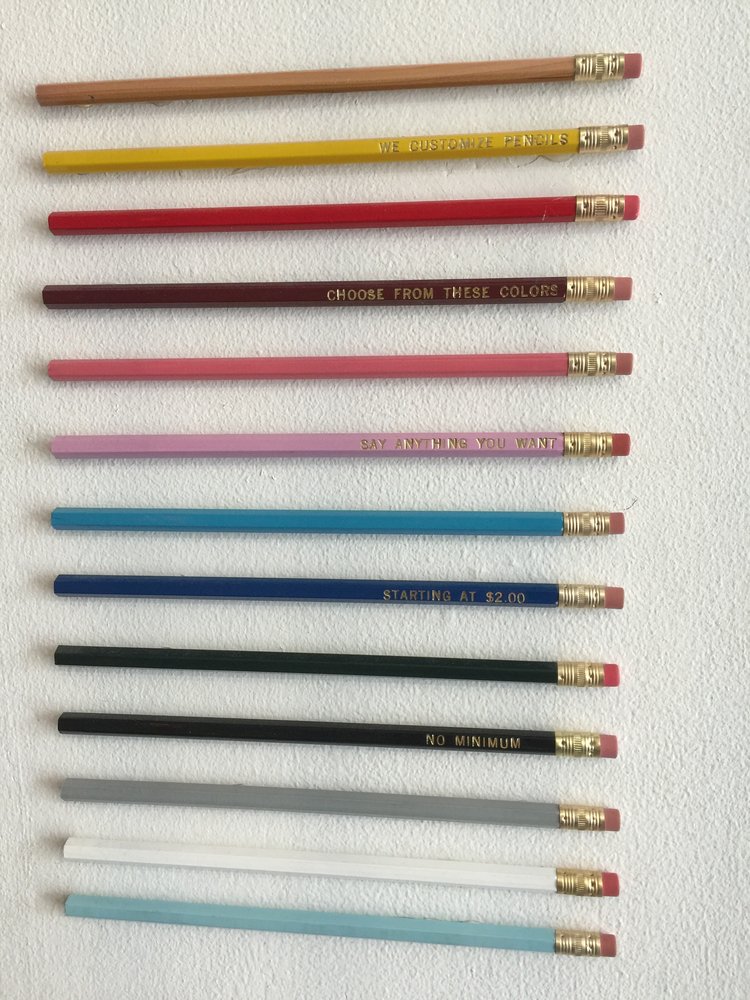 Cores de lápis disponíveis para customização