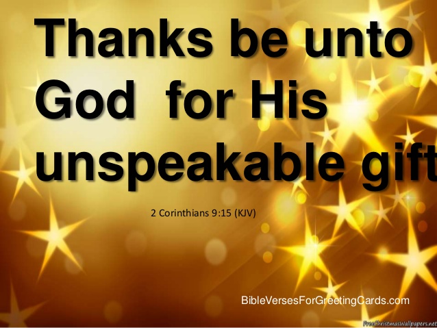 2 Corinthians 9:15 - Jesus, The Indescribable Gift — Tell 