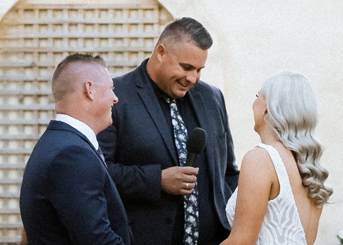 Josh Withers Officiating a wedding in Australia