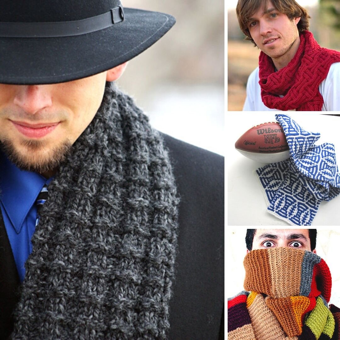 10 Men's Scarf Free Knitting Patterns — Blog.NobleKnits