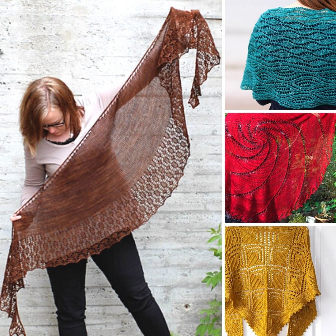 Lace scarf single skein knitting kit