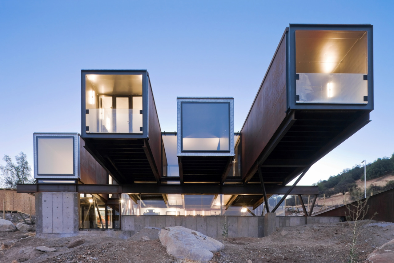 Caterpillar House made of recycled shipping containers
