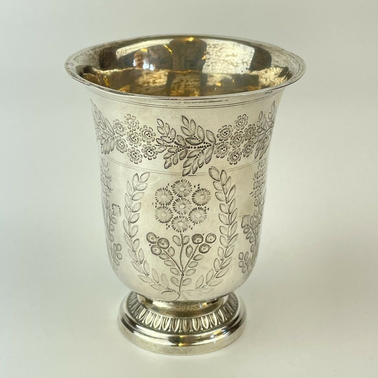 Antique 19th C French Solid Silver Beaker / Goblet Pierre Hippolyte ...