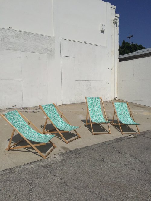 outdoor sundeck chairs in the sun at 14th factory LA