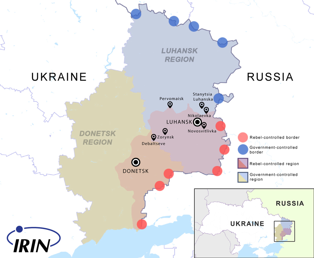 Map Ukraine Separatist Area Control July 2015 Pro-Russian separatist rebels have carved out their own self-proclaimed republics in eastern