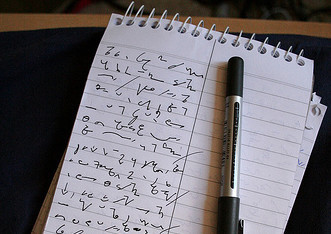  A shorthand notepad. 