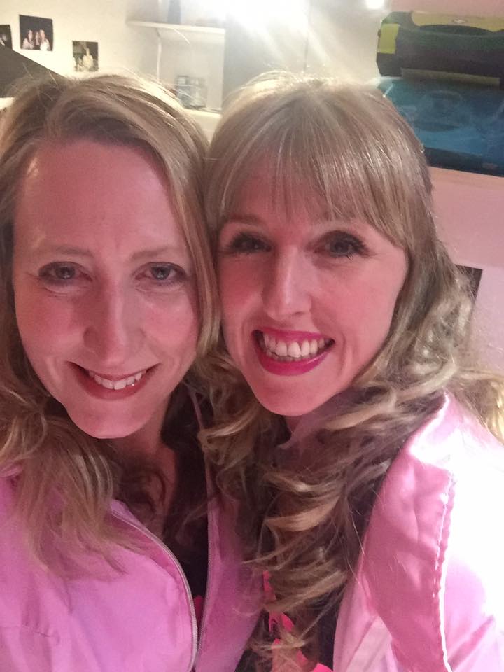  Myself (left) and bride-to-be Mel in our Pink Lady finery before we indulged in some 24-hour Greggs 