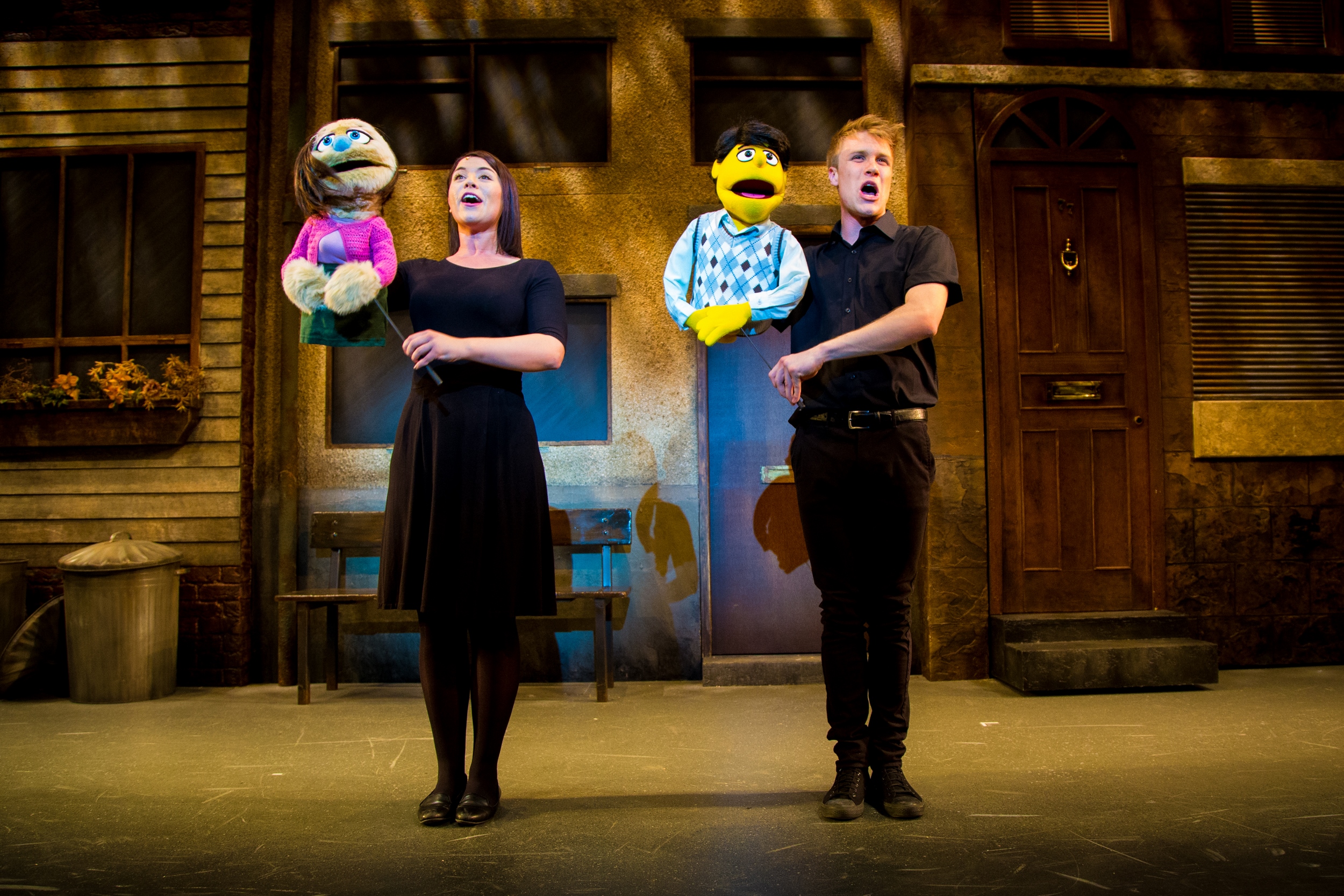 Sarah Harlington and Richard Lowe as Kate Monster and Princeton in Avenue Q 
