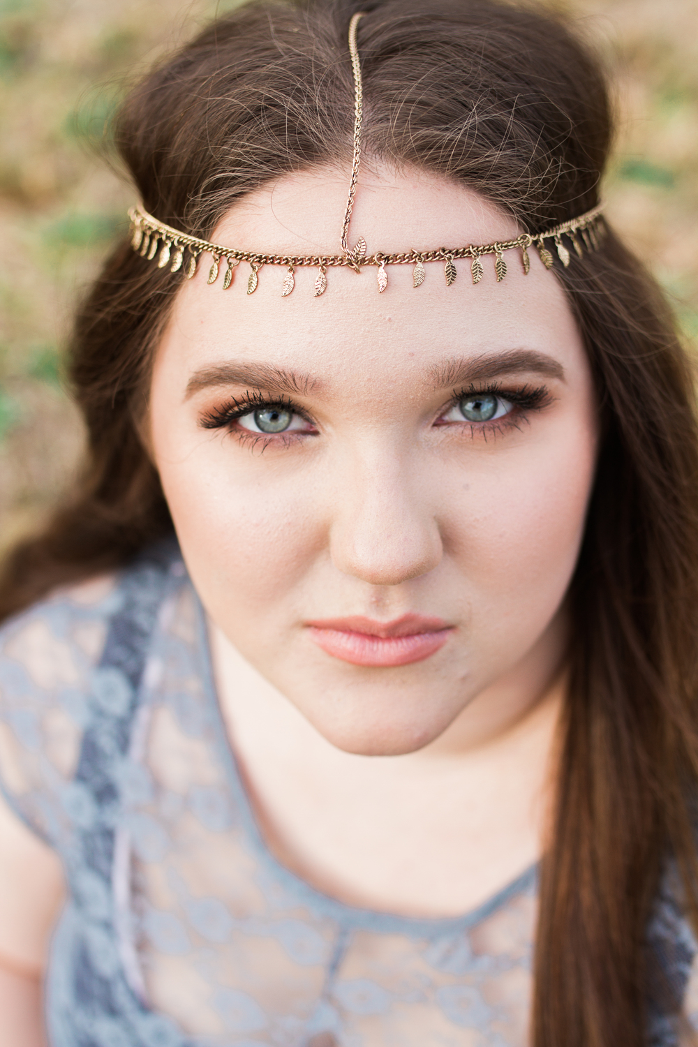 Up close facial photo of Hannah for her senior pictures.