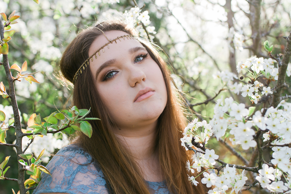 Senior Pictures among flowers