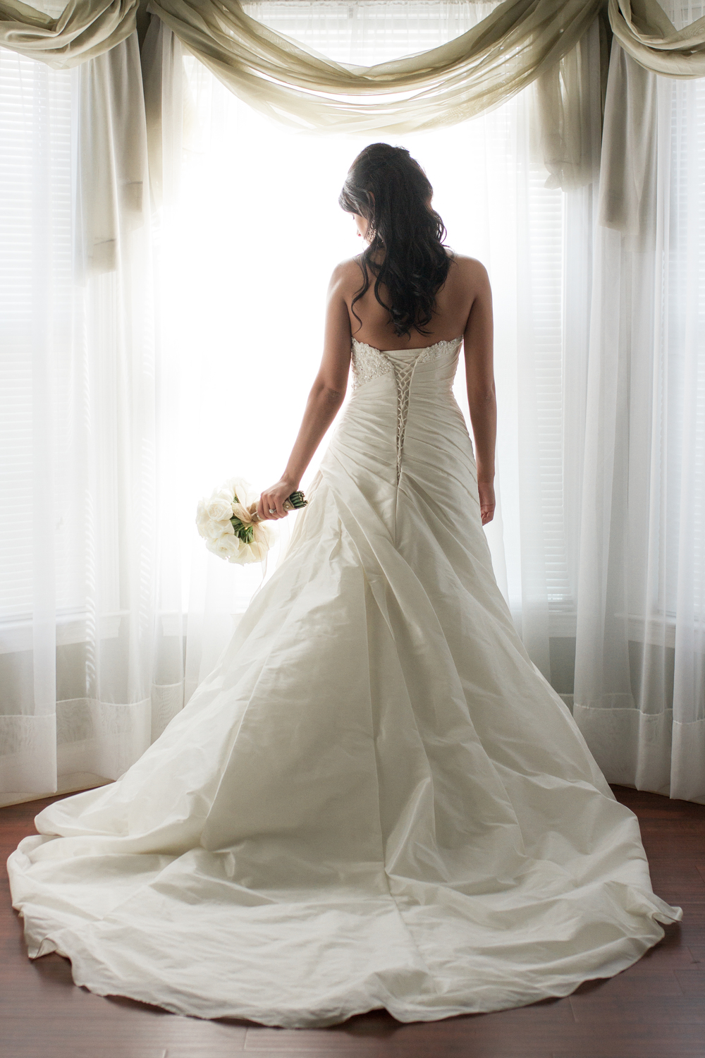 Back of Brides Wedding Dress