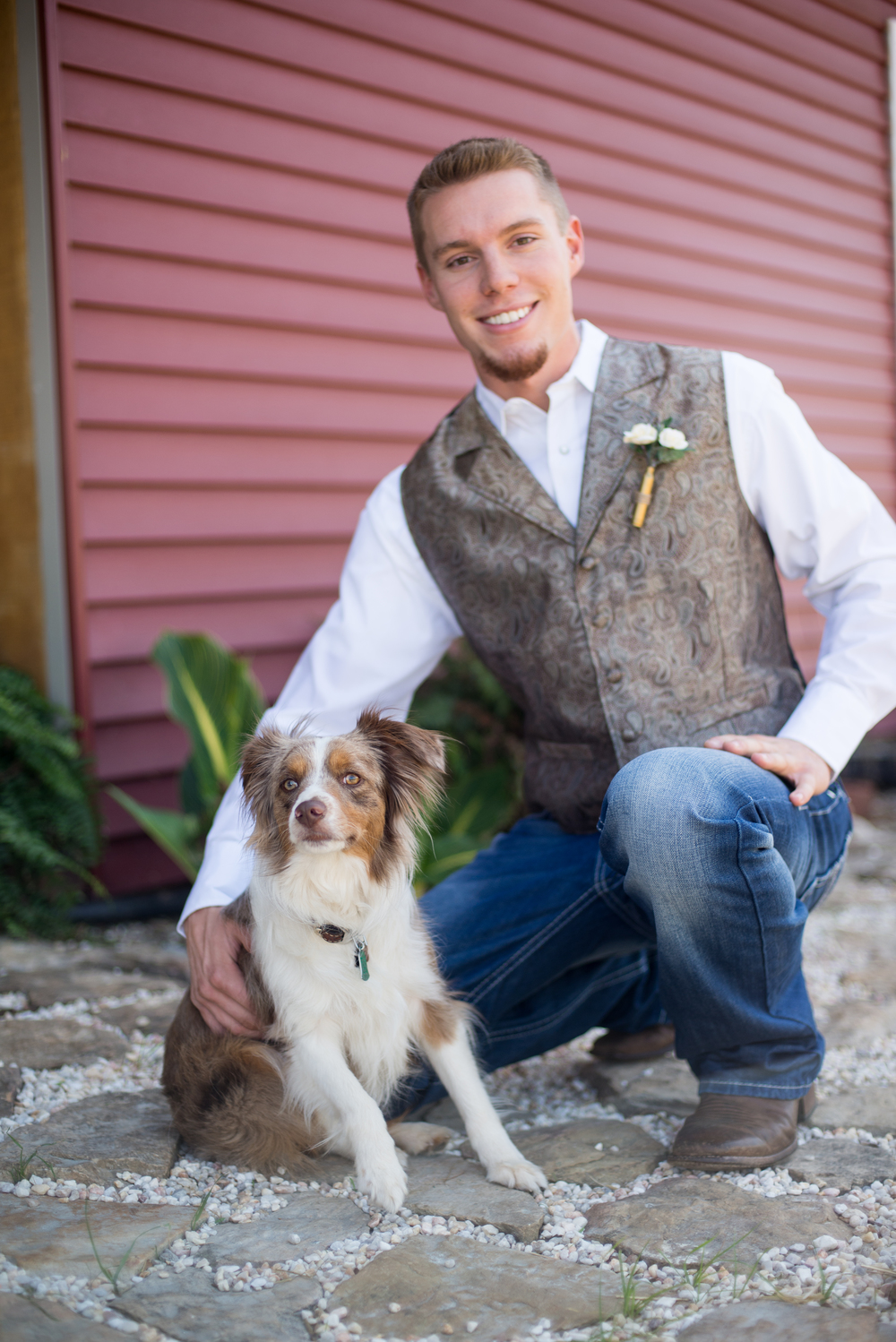 The Groom and his furry buddy