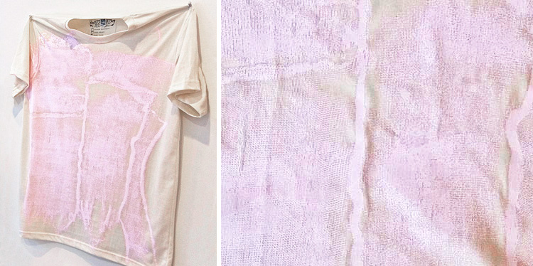 At Left: Louise Eastman's Victory Garden T-shirt, At Right: Detail.
