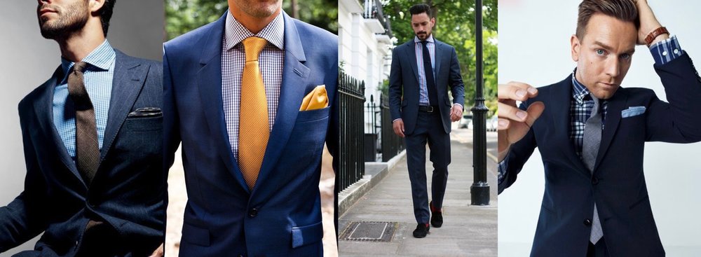 THE NAVY SUIT | Ties and Pocket Squares Combos — MEN'S STYLE BLOG
