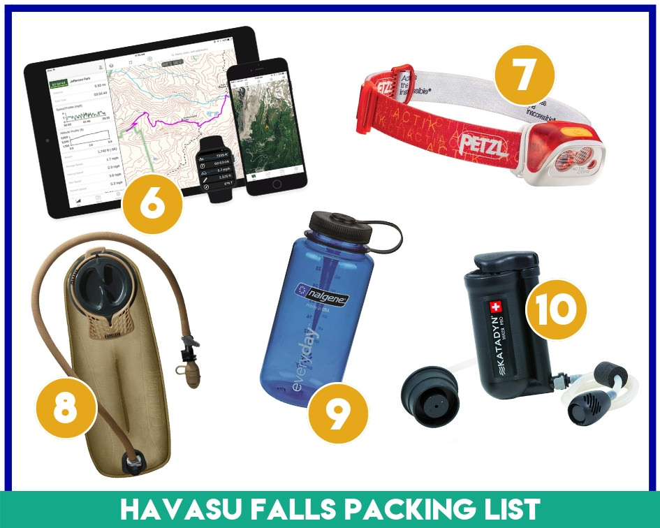 Essential gear items 6-10 in my Havasu Falls Packing List
