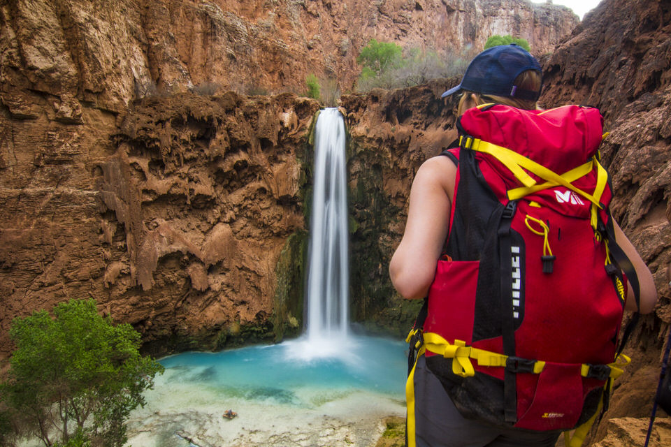 Backpacking to Havasu falls with my backpacking gear on.