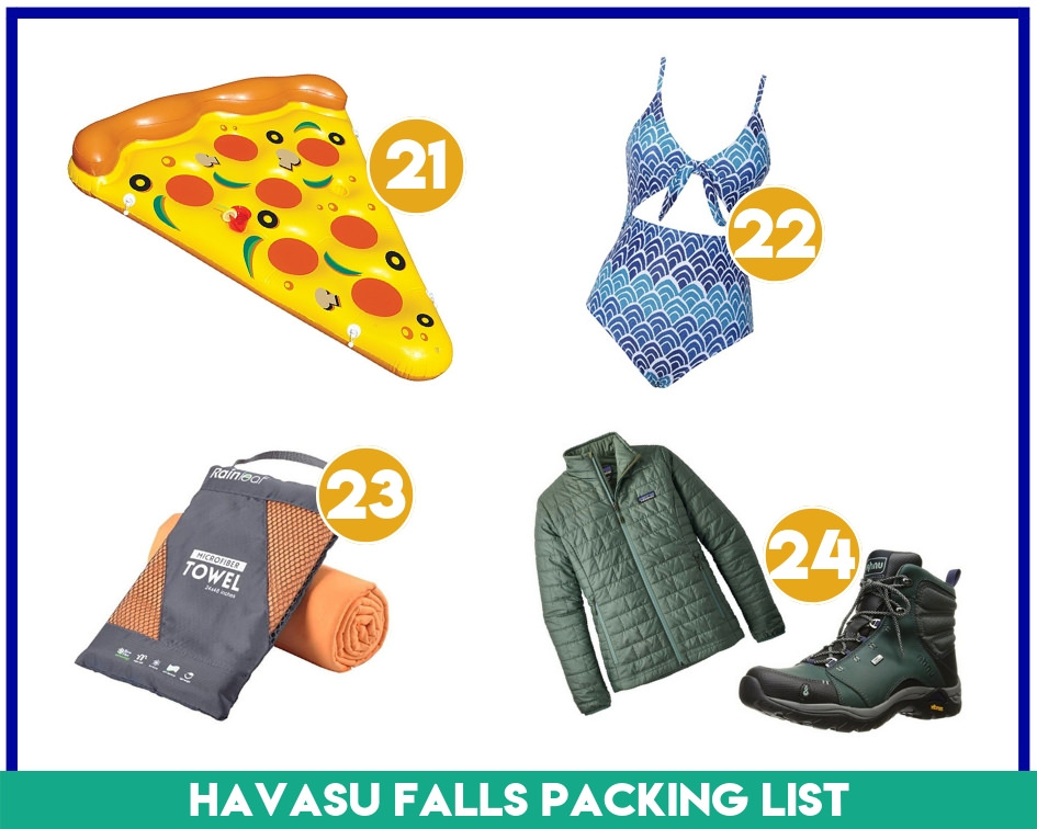 Gear items 21-24 of what to pack for Havasu Falls hike.