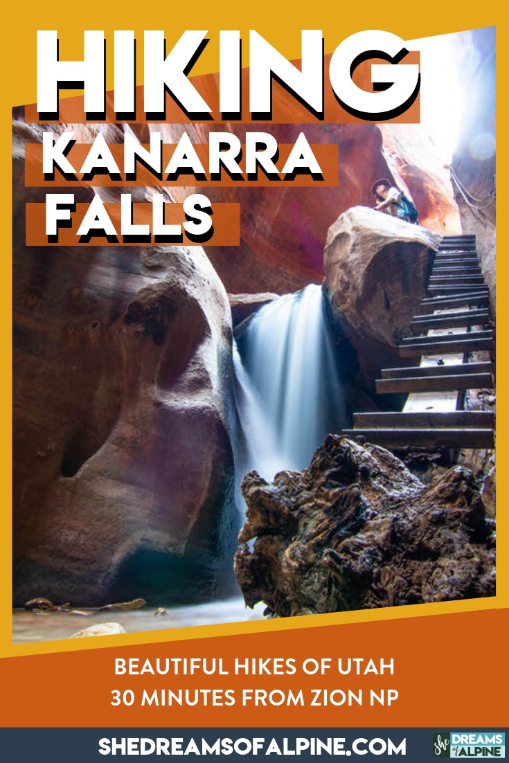Hiking Utah’s Hidden Gem, Kanarra Falls | If you happen to be exploring near Zion National Park, be sure to put this beautiful gem of a hike on your must-do list! At about only an hour away from Zion in Kanarraville, Utah, this is a lovely hike along the Kanarra Creek Trail that leads you into a tall desert slot canyon where you will hike to Kanarra Falls. Not to be missed! We’ve detailed all you need to know in our hiking guide! | shedreamsofalpine.com
