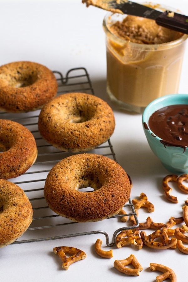 chocolate peanut butter pretzel doughnuts — Edible Perspective