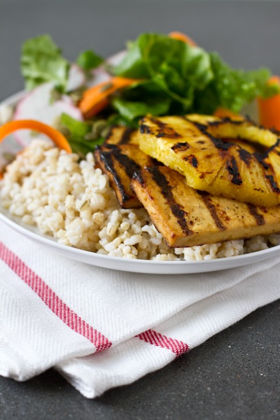 teriyaki grilled tofu with grilled pineapple + coconut rice — Edible ...