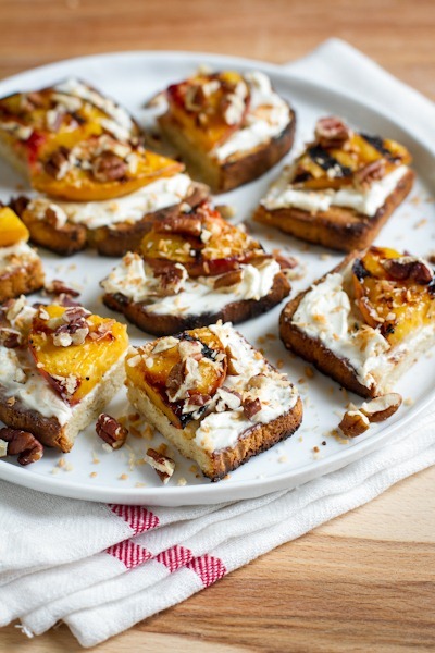 Sweet Grilled Peaches n' Cream Cheese Toast — Edible Perspective