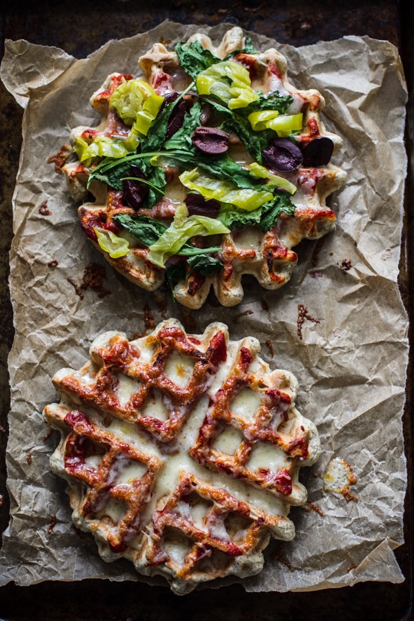 savory pizza waffles | edibleperspective.com