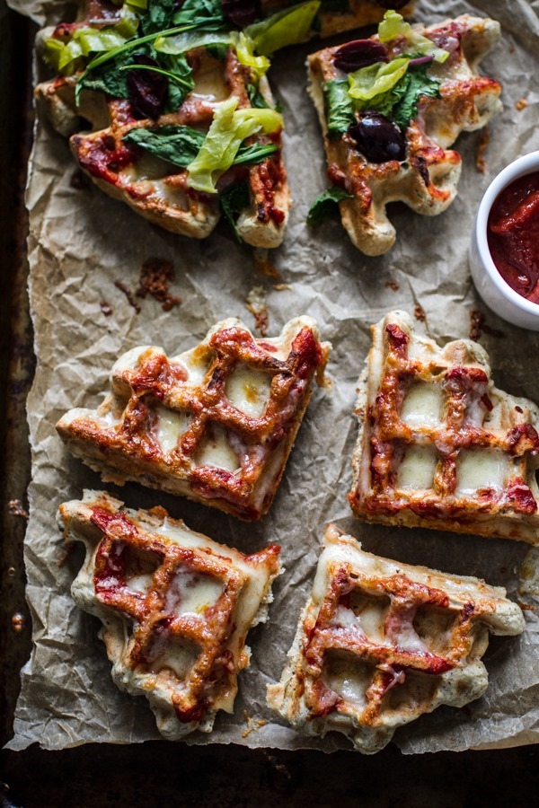savory pizza waffles | edibleperspective.com