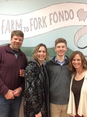 What a great photo from our 2019 season kickoff party in January! Left to right: Tate’s Dad, Dave Bostwick; Pam Hemingway, Coordinator of Career Development &amp; Curriculum Coach at Essex High School; Tate Bostwick, our awesome intern; and Tate’s Mom, Jen Bostwick.