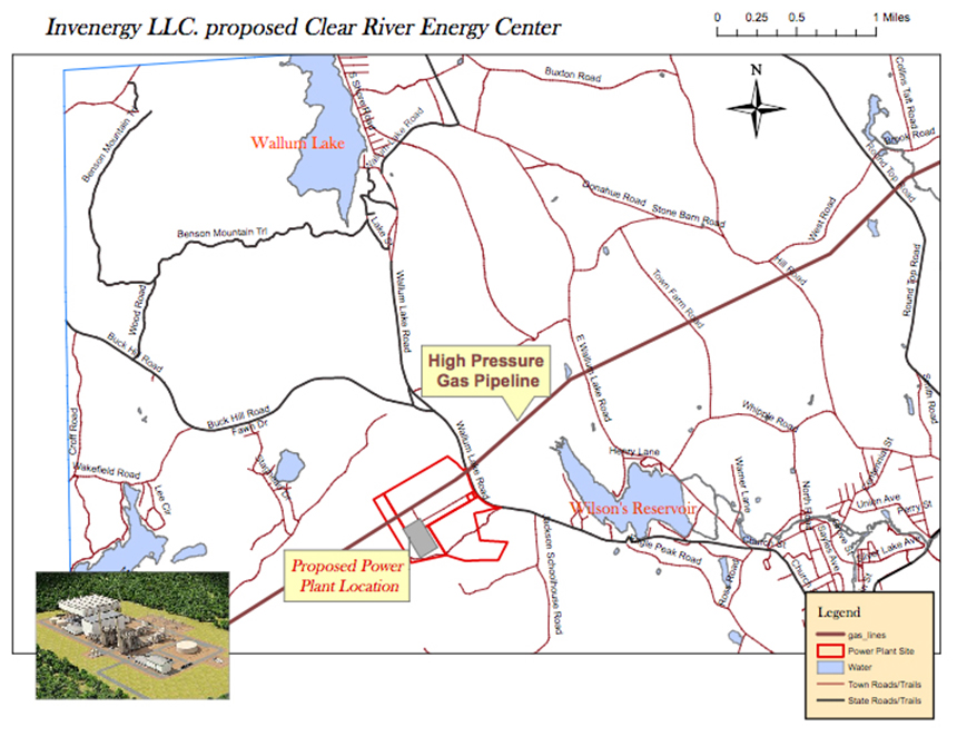 The Clear River Energy Center would be situated among some 16,000 acres of protected wilderness in Rhode Island, Massachusetts and Connecticut. (Invenergy)