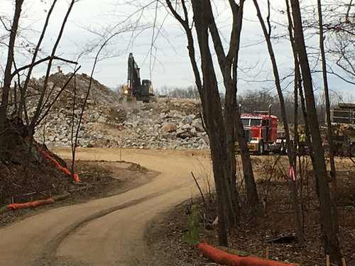  The clear-cutting of 60 acres in Cranston also included the blasting of rock and the operation of a quarry for about three months. (Douglas Doe) 