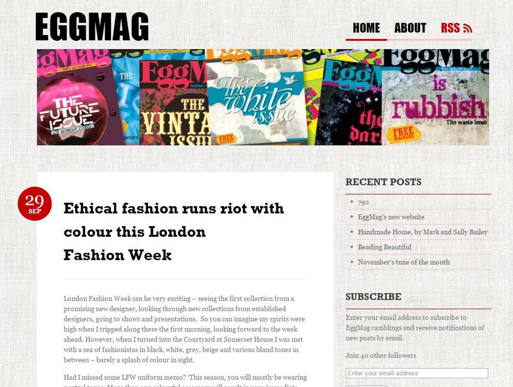 Plastic Seconds in EGGMAG &nbsp; https://eggmag.wordpress.com/2011/09/29/ethical-fashion-runs-riot-with-colour-this-london-fashion-week/ 