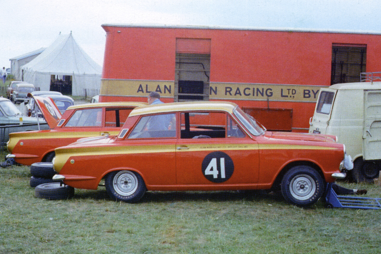 Sir John Whitmore won the European Touring Car Championship with the famous red and gold Cortina.