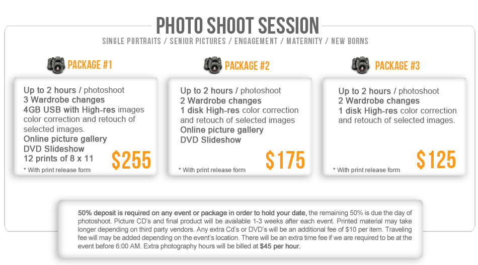Event Prices and Packages — HP Snapworks Photography