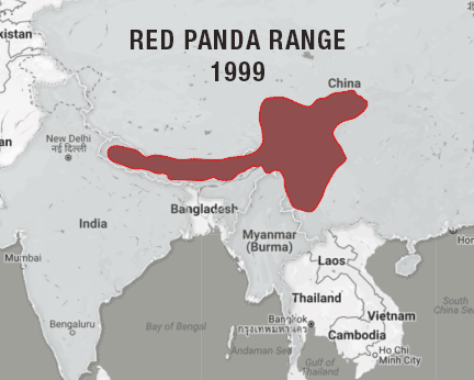 Image result for red panda habitat map