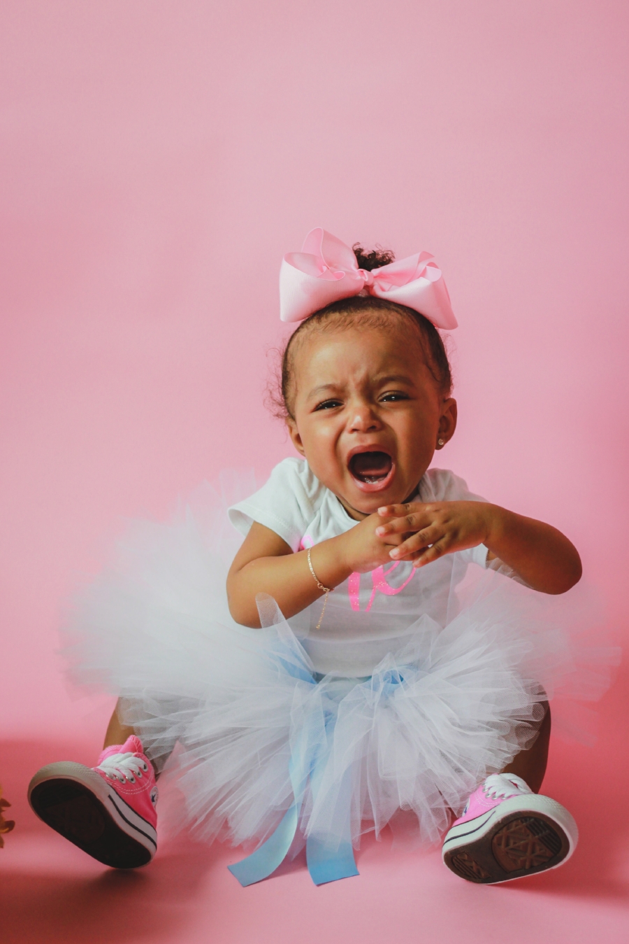 Little Girls Pink First Birthday Session 